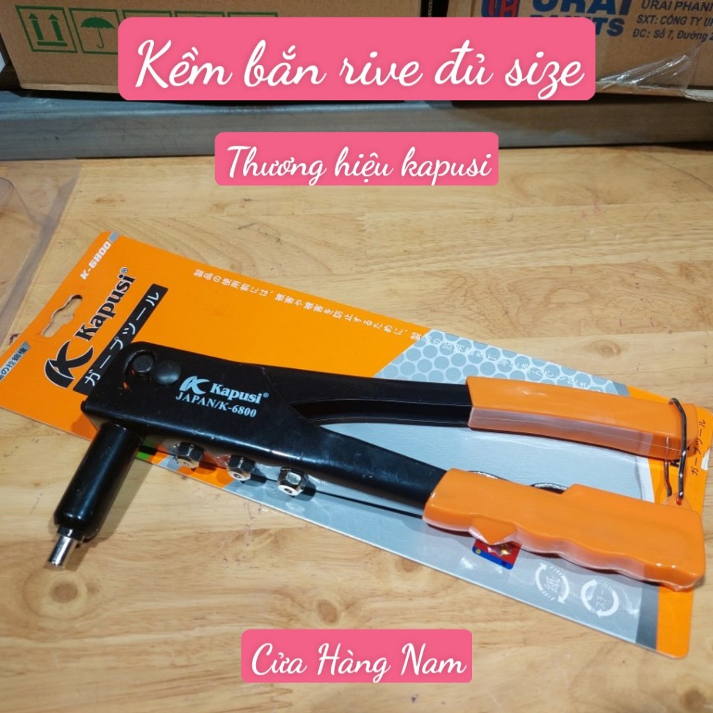 ( Tặng 20 con rive) Kìm Bấm Rive Rút Đinh hiệu Kapusi cao cấp 9.5' inch ...