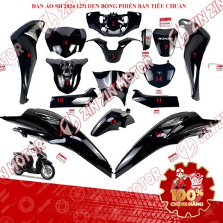 Dàn Áo Xe SH125i, SH 125i 2024 Đen Bóng Phiên Bản Tiêu Chuẩn Chính Hãng - ZZM