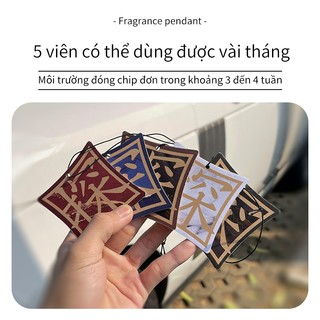 Mặt dây chuyền hương liệu ô tô 5 trong 1,Nước hoa ô tô cao cấp khử mùi hiệu quả lưu hương lâu,chống say xe