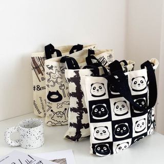 Túi Vải Canvas Thời Trang Trắng Đen Đơn Giản Cho Nam Và Nữ MEILI STORE