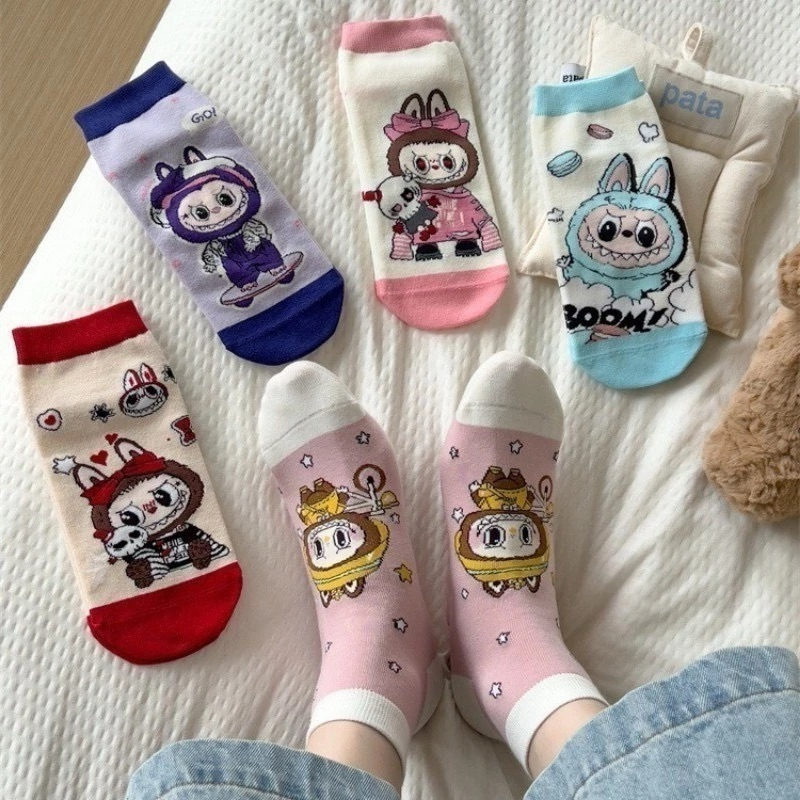 SÉT 5 ĐÔI TẤT NỮ HOẠT HÌNH LABUBU