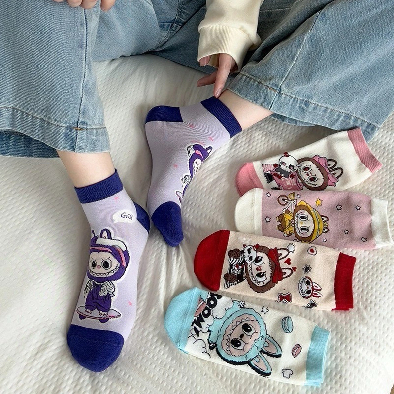 SÉT 5 ĐÔI TẤT NỮ HOẠT HÌNH LABUBU