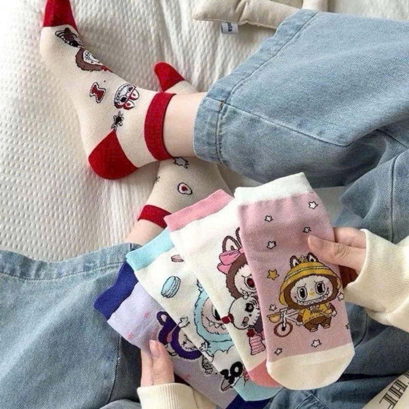 SÉT 5 ĐÔI TẤT NỮ HOẠT HÌNH LABUBU