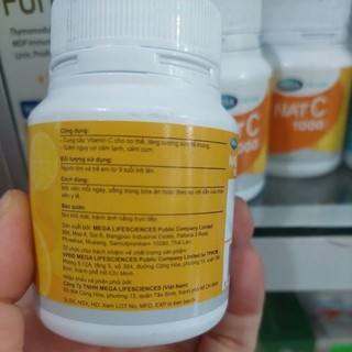 Nat C 1000mg _ Bổ sung vitaminC 1000mg( lọ 30 viên )