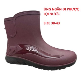Ủng ngắn đi mưa 829 size 38-43 đế cứng, ủng làm vườn, ủng đi phượt