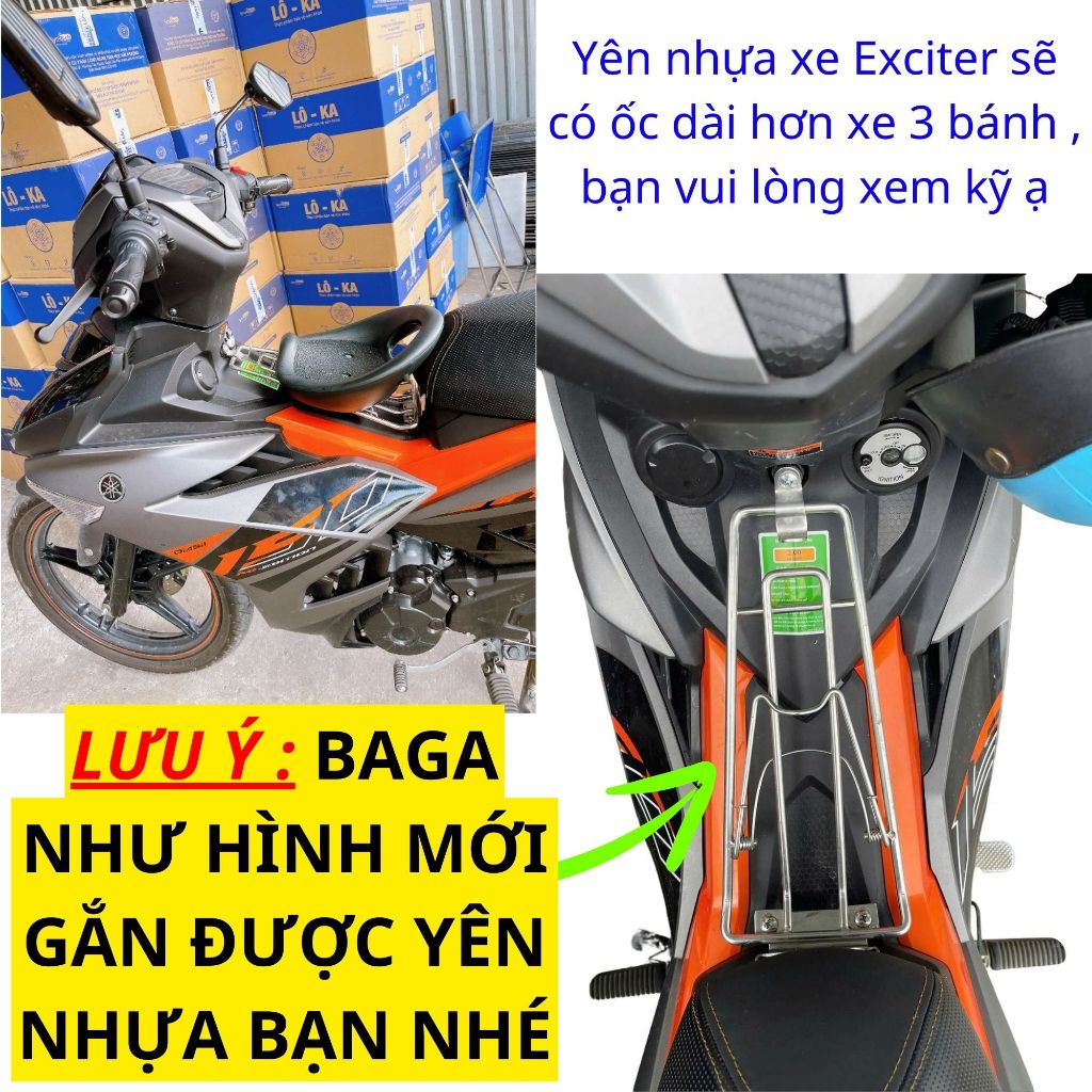 Yên nhựa đi xe máy Exciter cho bé , Yên rời ghế ngồi xe máy , xe 3 bánh trẻ em , yên nhựa ghế đôn ga , đã kèm ốc