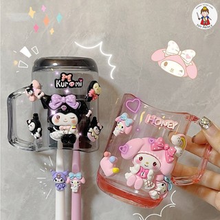 CỐC ĐÁNH RĂNG SÚC MIỆNG KUROMI / MELODY / PHI HÀNH GIA DỄ THƯƠNG CHẤT LIỆU CAO CẤP KÈM STICKER VÀ BÀN CHẢI