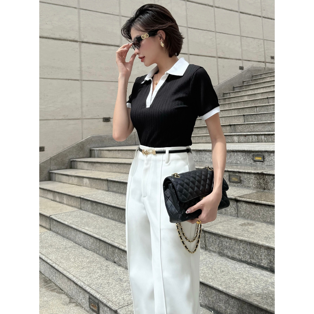 Ảnh BBSTORE’S Áo Thun Polo Tay Ngắn Phối Cổ Trắng Thanh Lịch - A4033A 2