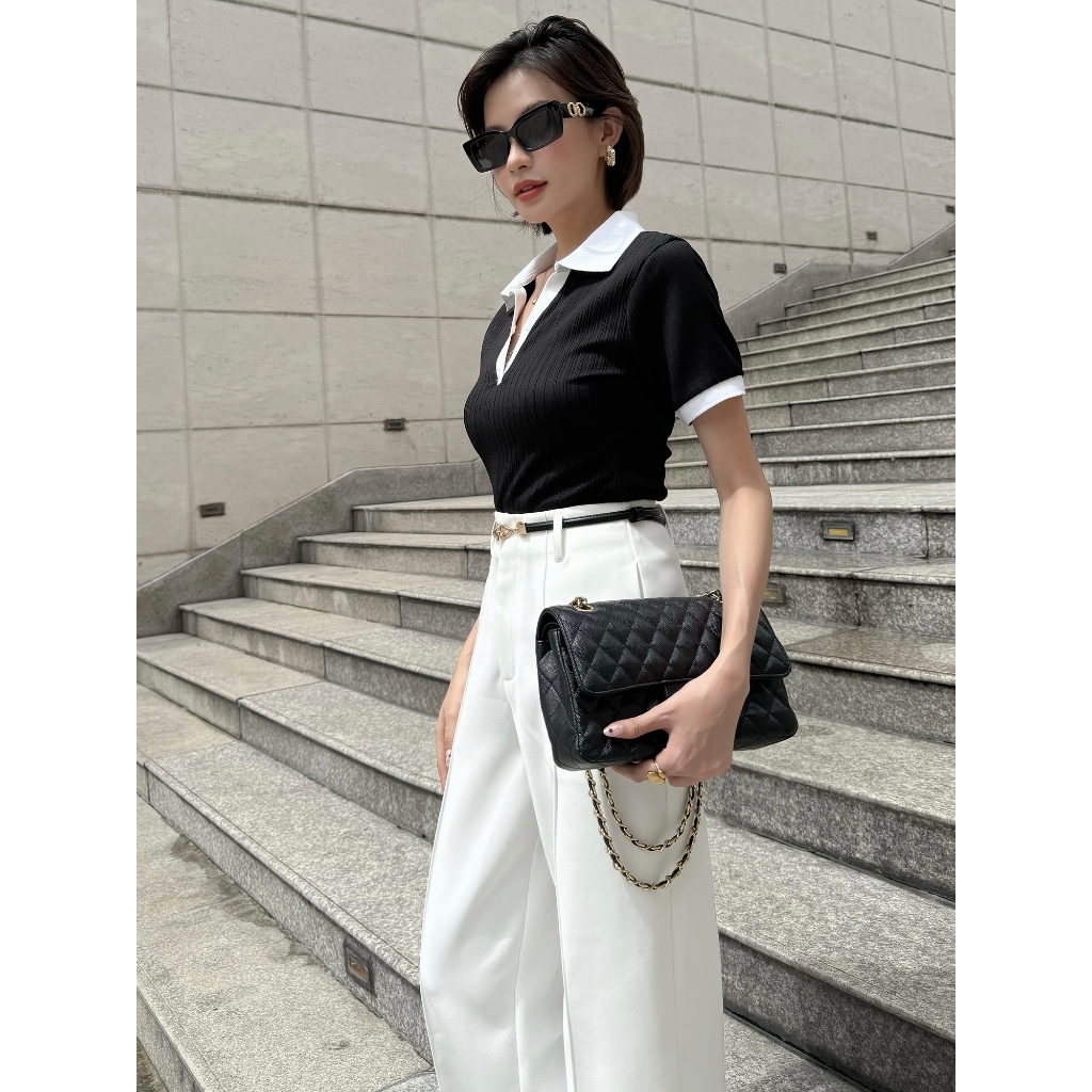 Ảnh BBSTORE’S Áo Thun Polo Tay Ngắn Phối Cổ Trắng Thanh Lịch - A4033A 4