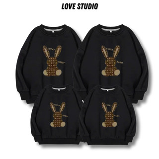 Áo gia đình thu đông,áo Hoodie Sweater mẫu LUCKY RABIT Trà Sữa chất Nỉ Bông 100% Cotton Premium đủ size Local Brand
