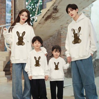 Áo gia đình thu đông,áo Hoodie Sweater mẫu LUCKY RABIT Trà Sữa chất Nỉ Bông 100% Cotton Premium đủ size Local Brand