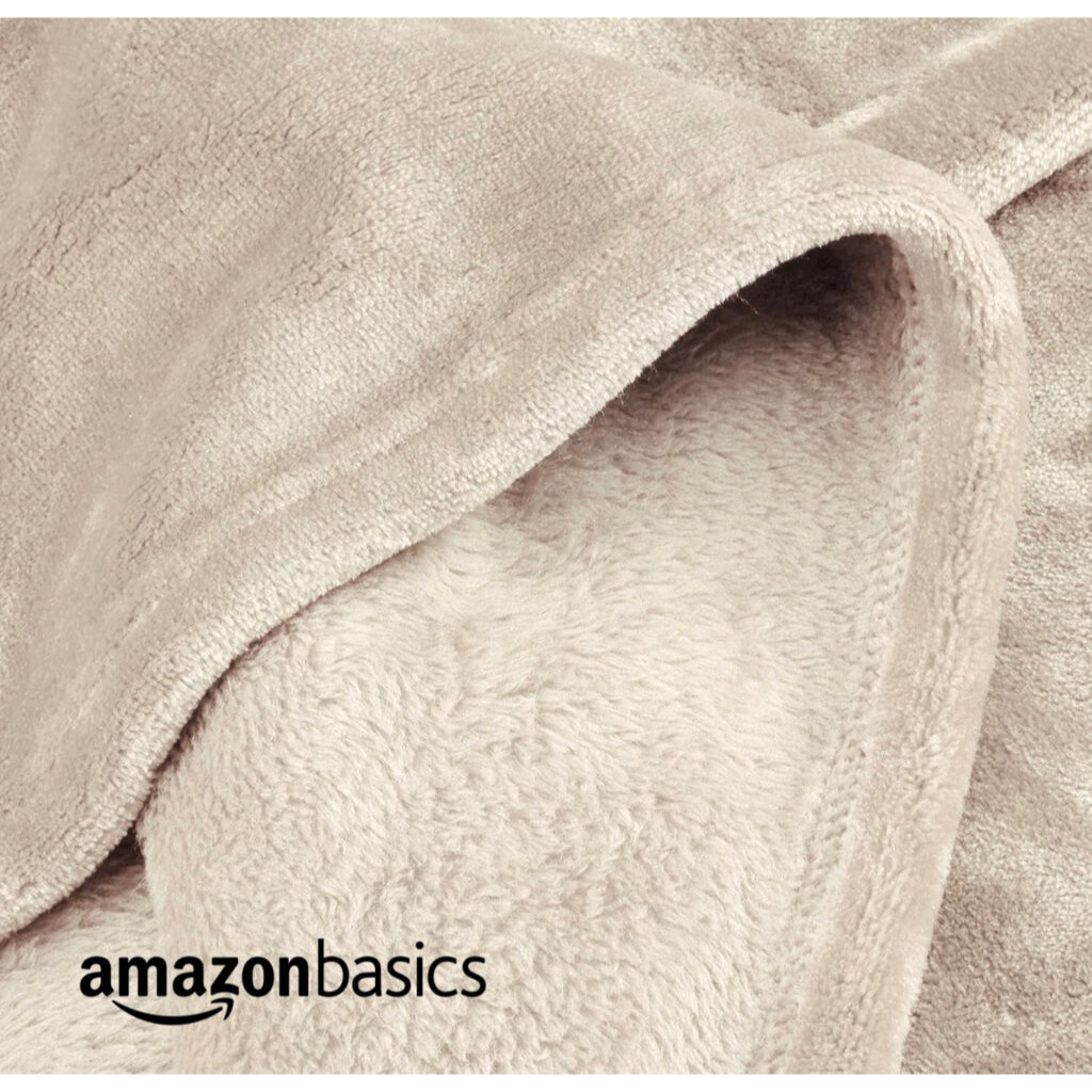 Chăn trải giường đơn Amazon Basics (Mỹ ) ,kích thước 152x 127cm, chất liệu vải nhung mịn