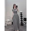Váy nữ body ngắn tay nhúm eo Fizano, đầm nữ dàng dài chất thun mát HCOM2474