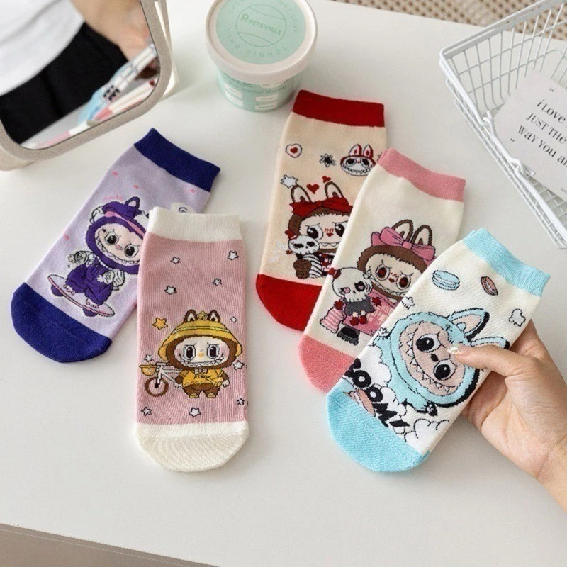 SÉT 5 ĐÔI TẤT NỮ HOẠT HÌNH LABUBU