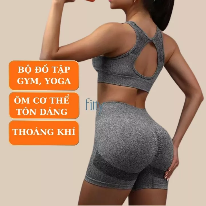 Bộ Đồ Tập Gym Goya Nữ Fitty Fitness, Set Đồ Tập Thể Thao Nữ Thoáng Khí Ôm Body Nâng Tôn Dáng Quyến Rũ S16