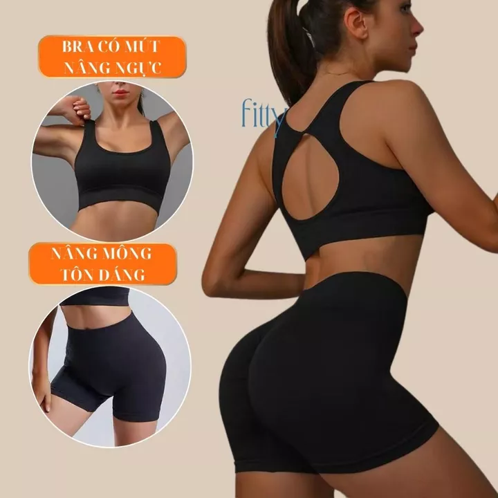 Bộ Đồ Tập Gym Goya Nữ Fitty Fitness, Set Đồ Tập Thể Thao Nữ Thoáng Khí Ôm Body Nâng Tôn Dáng Quyến Rũ S16