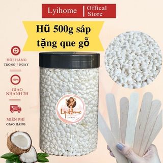 [TẶNG QUE] Hũ 500g sáp dừa cao cấp wax lông nóng lyihome, sáp dẻo thơm bám lông tốt