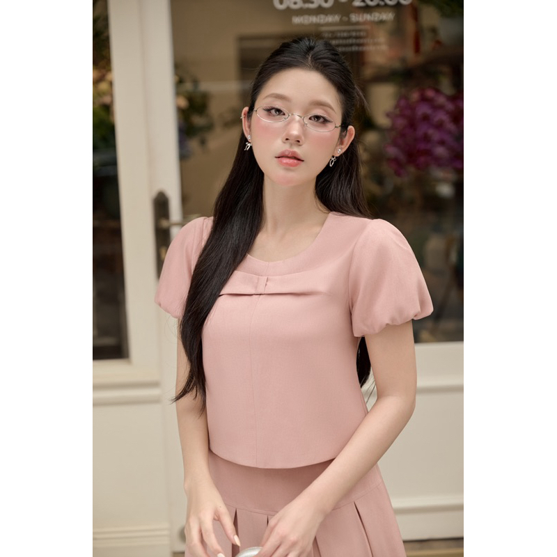 H.E.E - Set váy Jimin Set thiết kế áo tay bồng kết hợp chân váy xếp ly vibe nhẹ nhàng