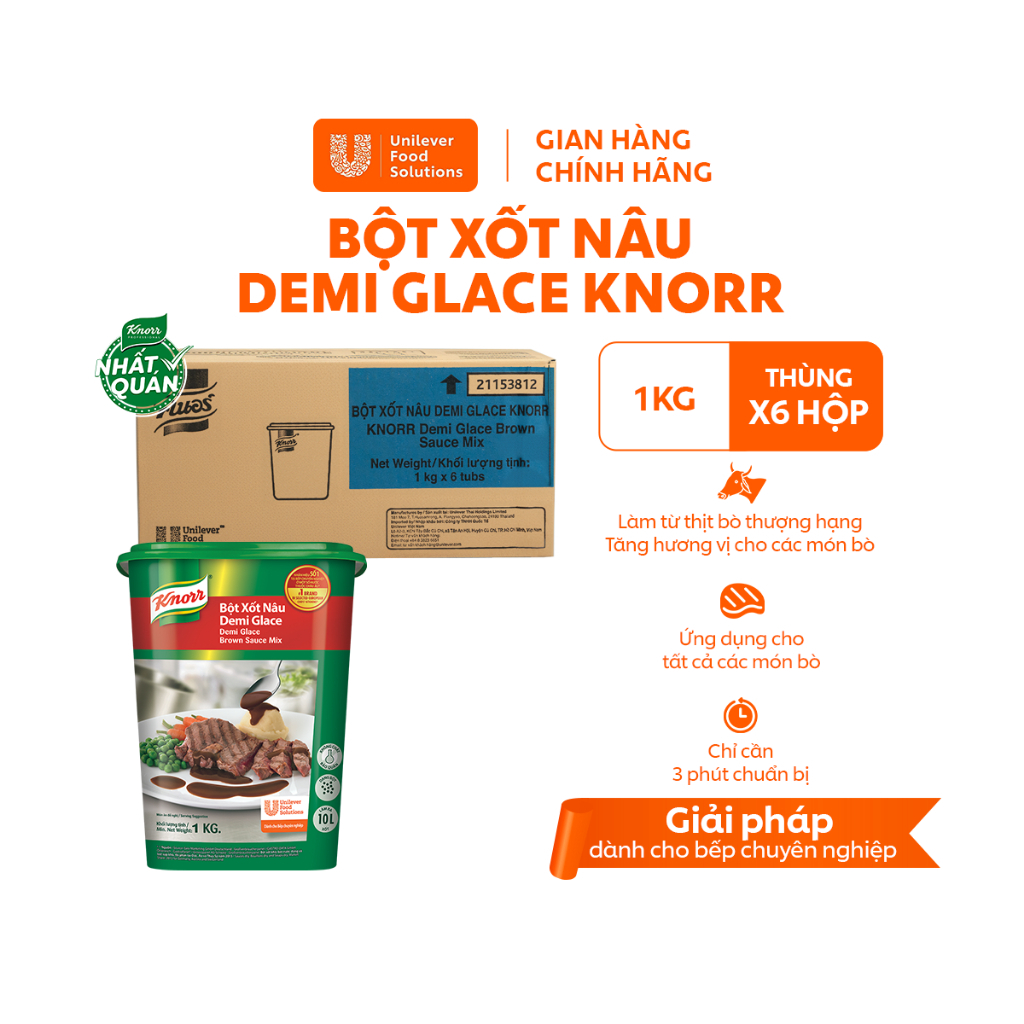 Thùng 6 Hộp Xốt Nâu Demi Glace Knorr Professional 1kg - Chuyên Dùng Cho ...