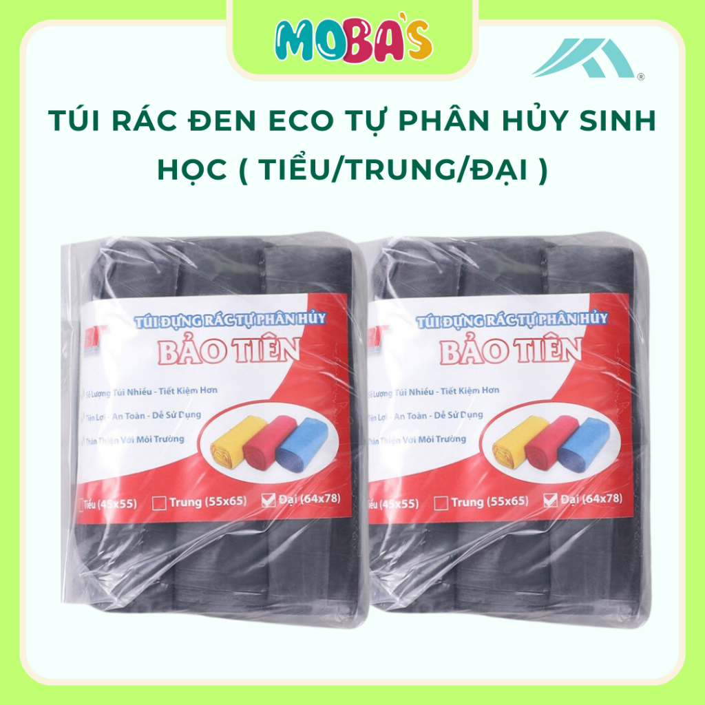 [ 3 cuộn/kg ] Túi Rác Đen Eco Tự Phân Hủy Sinh Học ( Tiểu/Trung/Đại ...
