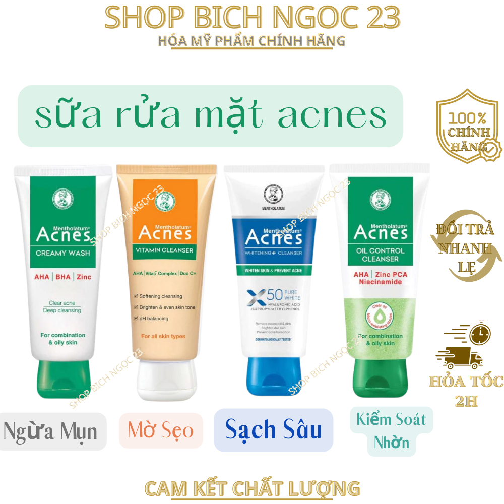Sữa Rửa Mặt Acnes Ngừa Mụn Kháng Khuẩn 100g