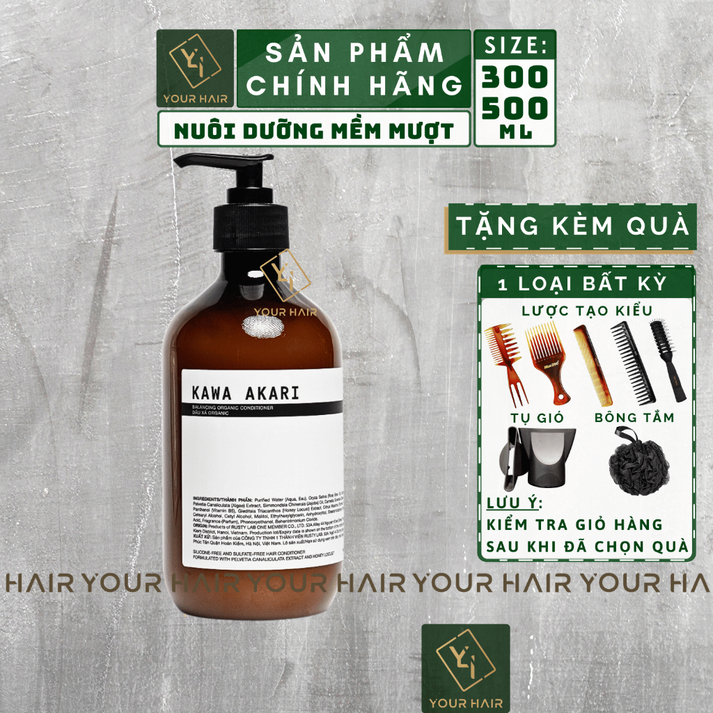 Dầu xả dưỡng mềm mượt KAWA AKARI – HAIR CONDITIONER - 500ml | Chính hãng Rusty Lab