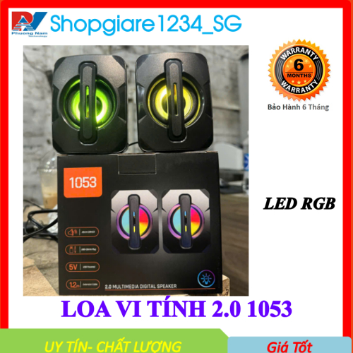 Loa Vi Tính 2.0 Mini 1053 -Loa Để Bàn Cao Cấp Có Led RGB- Bảo Hành 6 ...