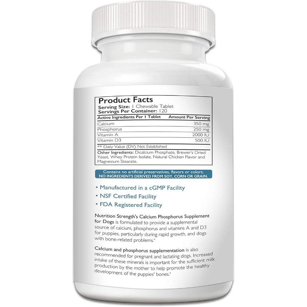 Viên nhai canxi cho chó mèo vị hải sản Nutrition Strength, lọ chiết 30 viên, nhập khẩu Mỹ