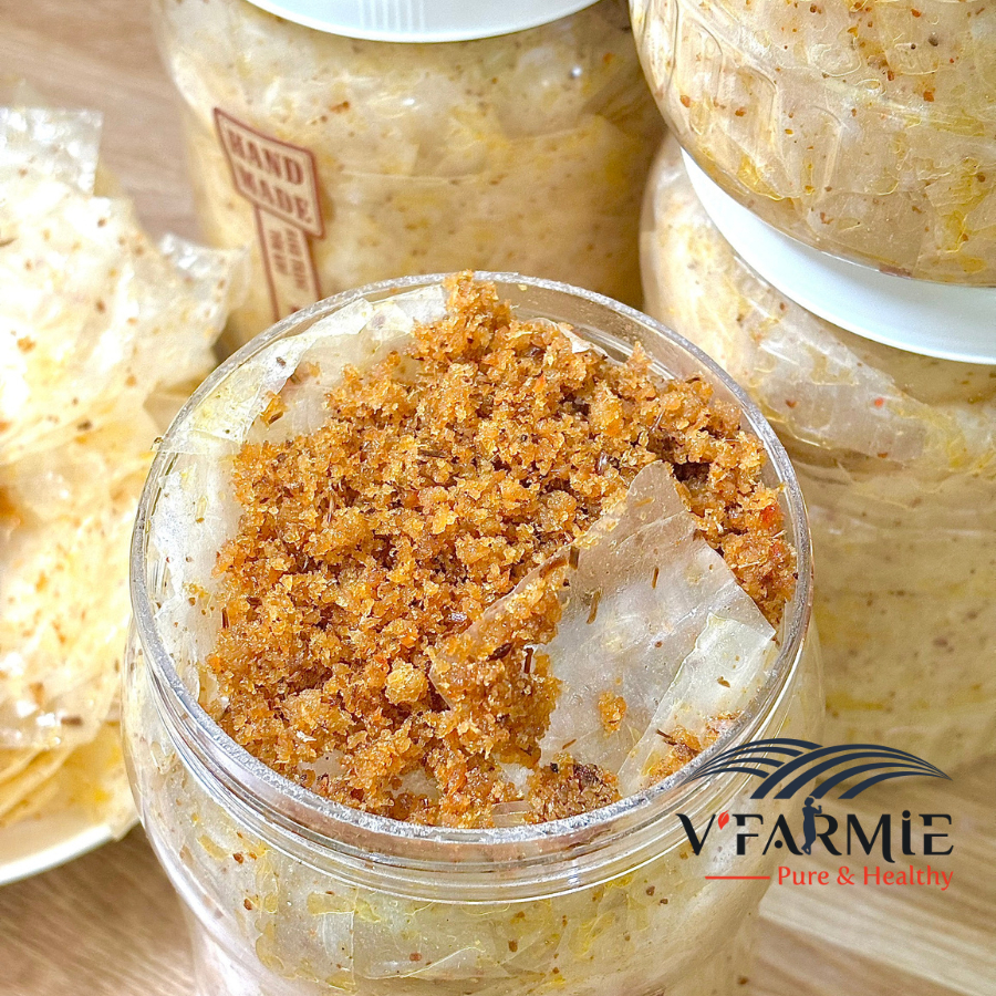 Combo bánh tráng tôm khô cháy tỏi hũ 360g, bánh tráng chà bông tỏi hũ 250g thơm ngon