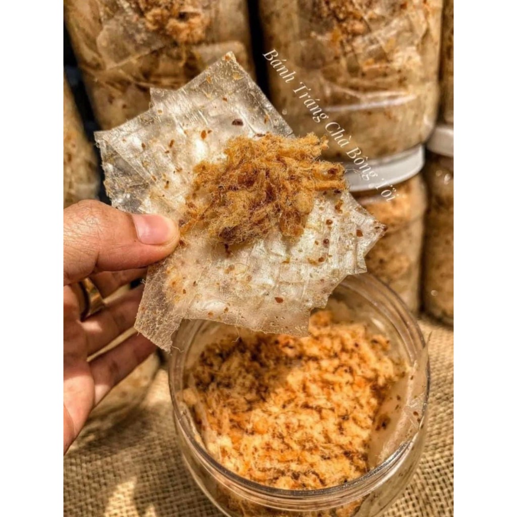 Combo bánh tráng tôm khô cháy tỏi hũ 360g, bánh tráng chà bông tỏi hũ 250g thơm ngon