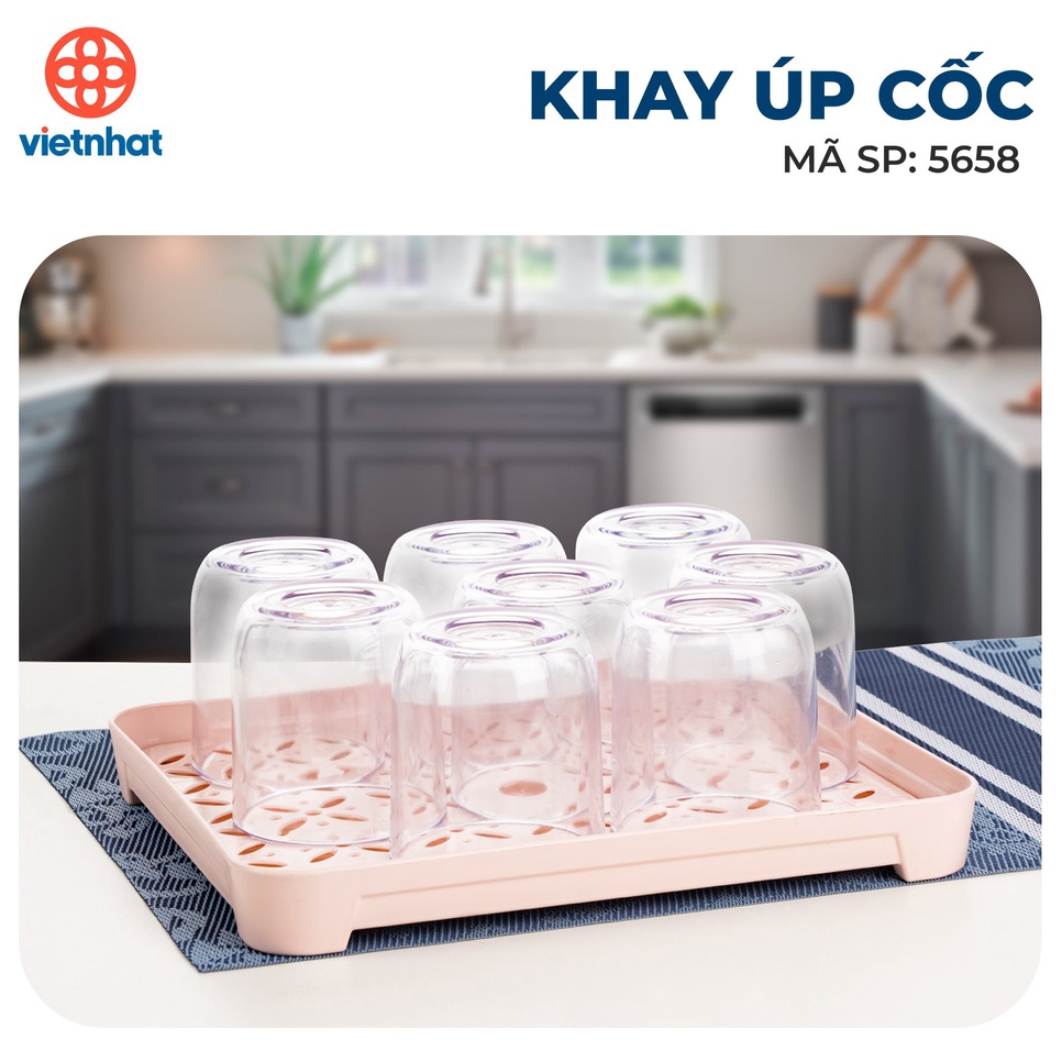 khay úp cốc 5658, Khay nhựa úp cốc cao cấp tiện ích gọn nhẹ Việt Nhật