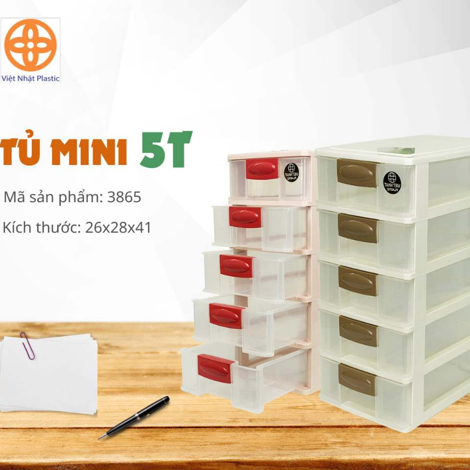 Tủ nhựa mini 3 tầng 4 tầng 5 tầng Việt Nhật  - Tủ mini để bàn đựng mỹ phẩm, đồ dùng đa năng Việt Nhật cao cấp