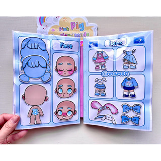 Đồ chơi bóc dán Squishy 4 nhân vật Kuromi, Melody, Cinnamon, Kitty- Búp bê giấy