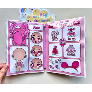 Đồ chơi bóc dán Squishy 4 nhân vật Kuromi, Melody, Cinnamon, Kitty- Búp bê giấy