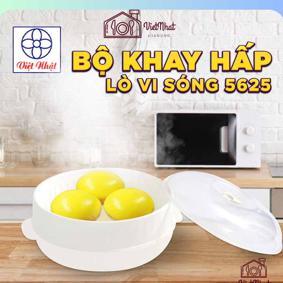 Bộ Khay Hấp Lò Vi Sóng 5625, Khay Hấp Lò Việt Nhật Cao Cấp