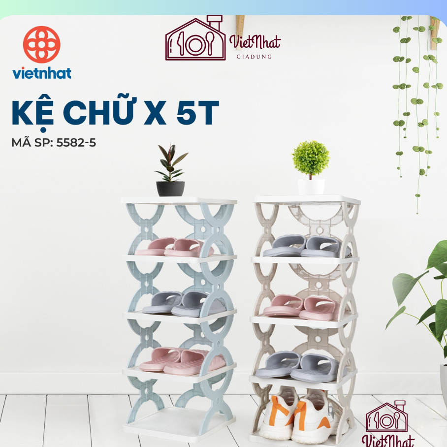 Kệ chữ X 5T 5582-5, Kệ Giày xếp gọn đa năng Việt Nhật cao cấp