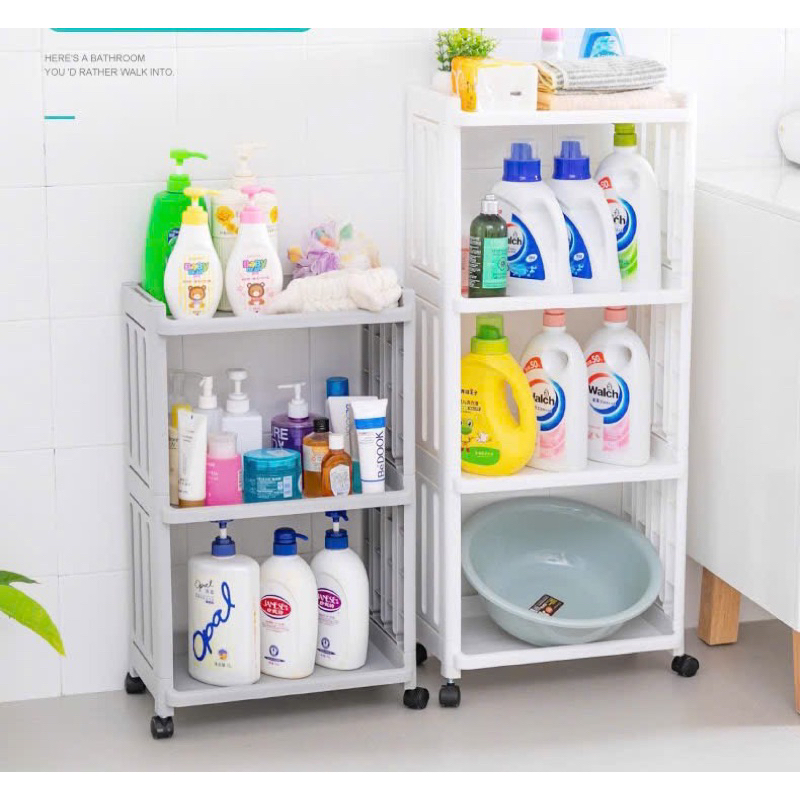 Kệ nhà tắm nhà bếp để đồ đa năng đựng nước giặt đồ dùng có bánh xe đẩy