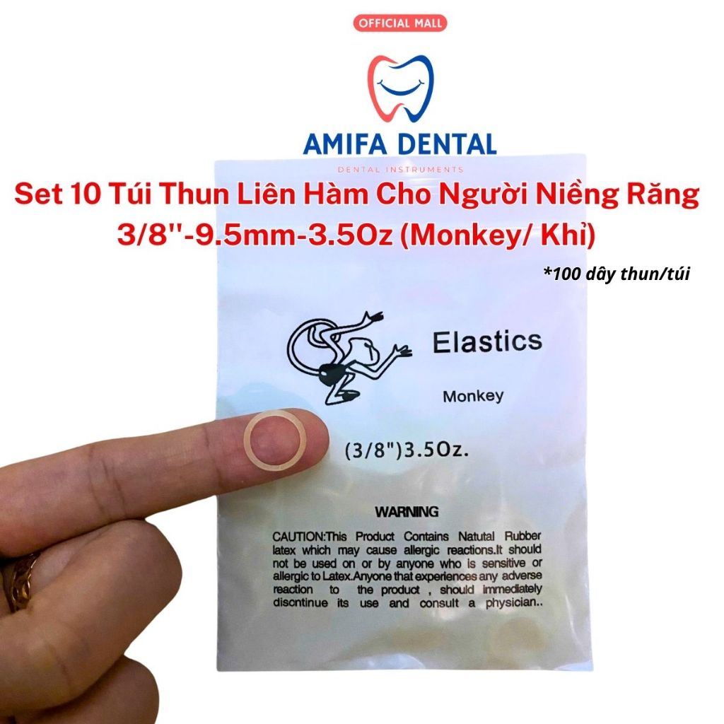 Set 10 Túi Chun Liên Hàm 3.5oz-5.0oz-6.5oz, Chun Liên Hàm,Thun Chỉnh Khớp Cắn,Thun Kéo Niềng Răng Đủ Size