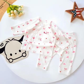 Bộ bé gái sơ sinh cài chéo cao cấp Bunny cho bé 3-10kg