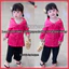 Bộ bà ba tay dài cho bé gái, bộ nàng thơ xinh xắn, điệu đà cho bé, làm từ chất gấm và lụa mềm mại