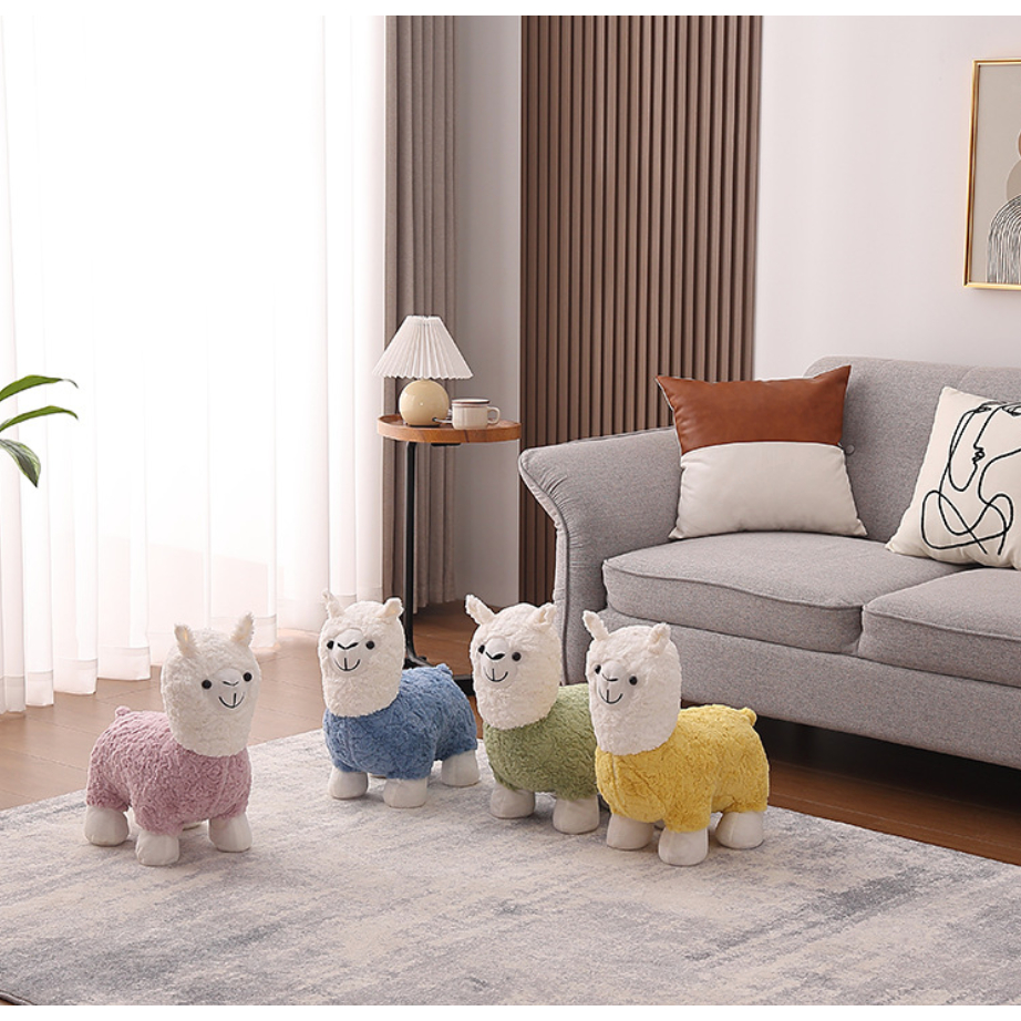 Xe chòi chân thú bông lạc đà - ghế ngồi lạc đà alpacađáng yêu cho bé 1-3 tuổi có bánh xe di chuyển