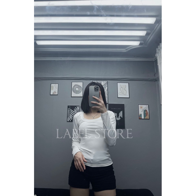 Áo len tăm cổ tròn dài tay dáng body basic dễ phối đồ