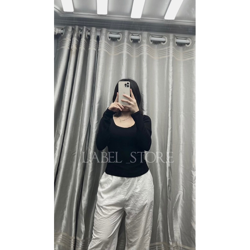 Áo len tăm cổ tròn dài tay dáng body basic dễ phối đồ