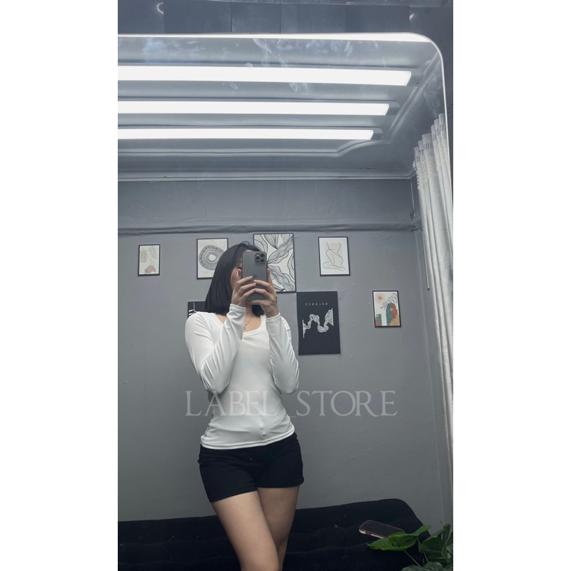 Áo len tăm cổ tròn dài tay dáng body basic dễ phối đồ