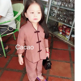 Cổ Tàu Bé # Quần Áo Bé Gái Đồ Lam Đi Chùa