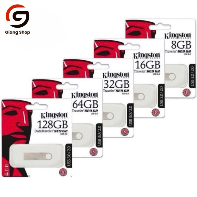 USB Kingston SE9 siêu mỏng/Chất lượng cao/ vỏ Kim Loại 8GB 16GB 32GB 64GB
