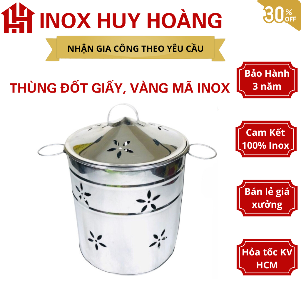 Thùng đốt vàng mã inox nhiều kích thước, thùng đốt giấy inox, lò đốt ...