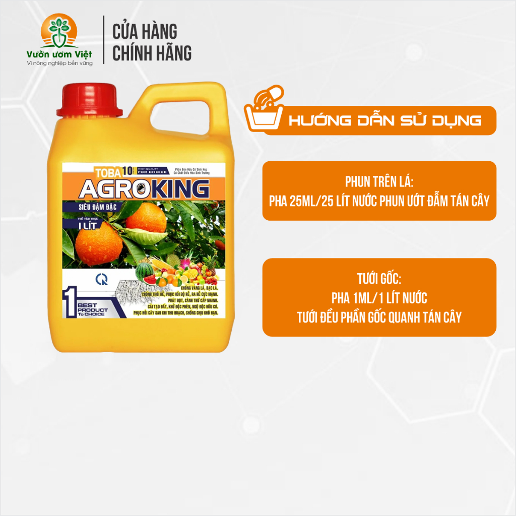 Phân bón AGROKING chất dinh dưỡng tổng hợp cho cây trồng phát triển nhanh bền vững vượt bậc - 1 Lít