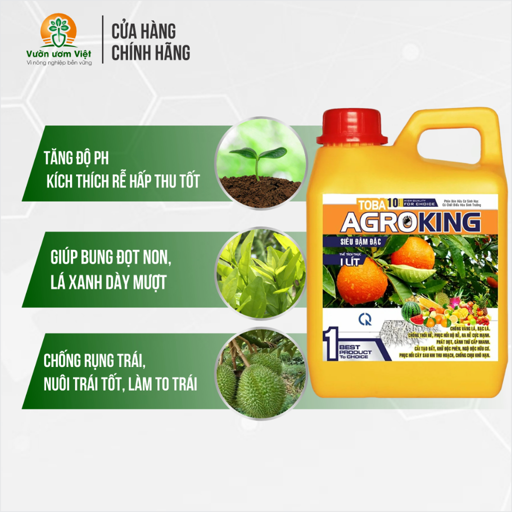 Phân bón AGROKING chất dinh dưỡng tổng hợp cho cây trồng phát triển nhanh bền vững vượt bậc - 1 Lít