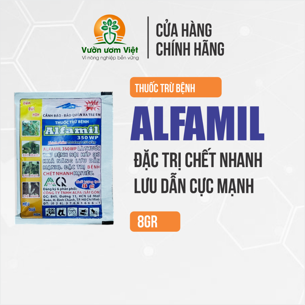 Thuốc trừ bệnh Alfamil 350WP trị chết nhanh, thối nhũn, các bệnh trên lá, lưu dẫn mạnh, hiệu lực cao